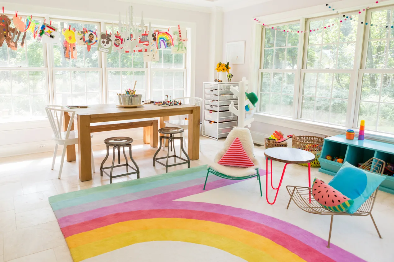 Colorful Playroom with Retro-Inspired Rug - Project Nursery