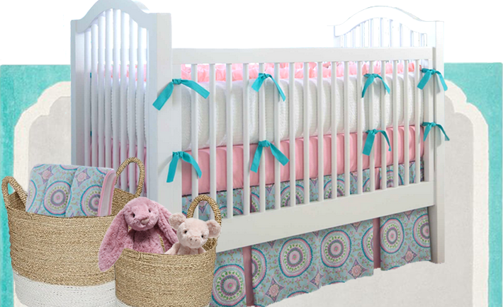 Aqua Haute Crib Bedding