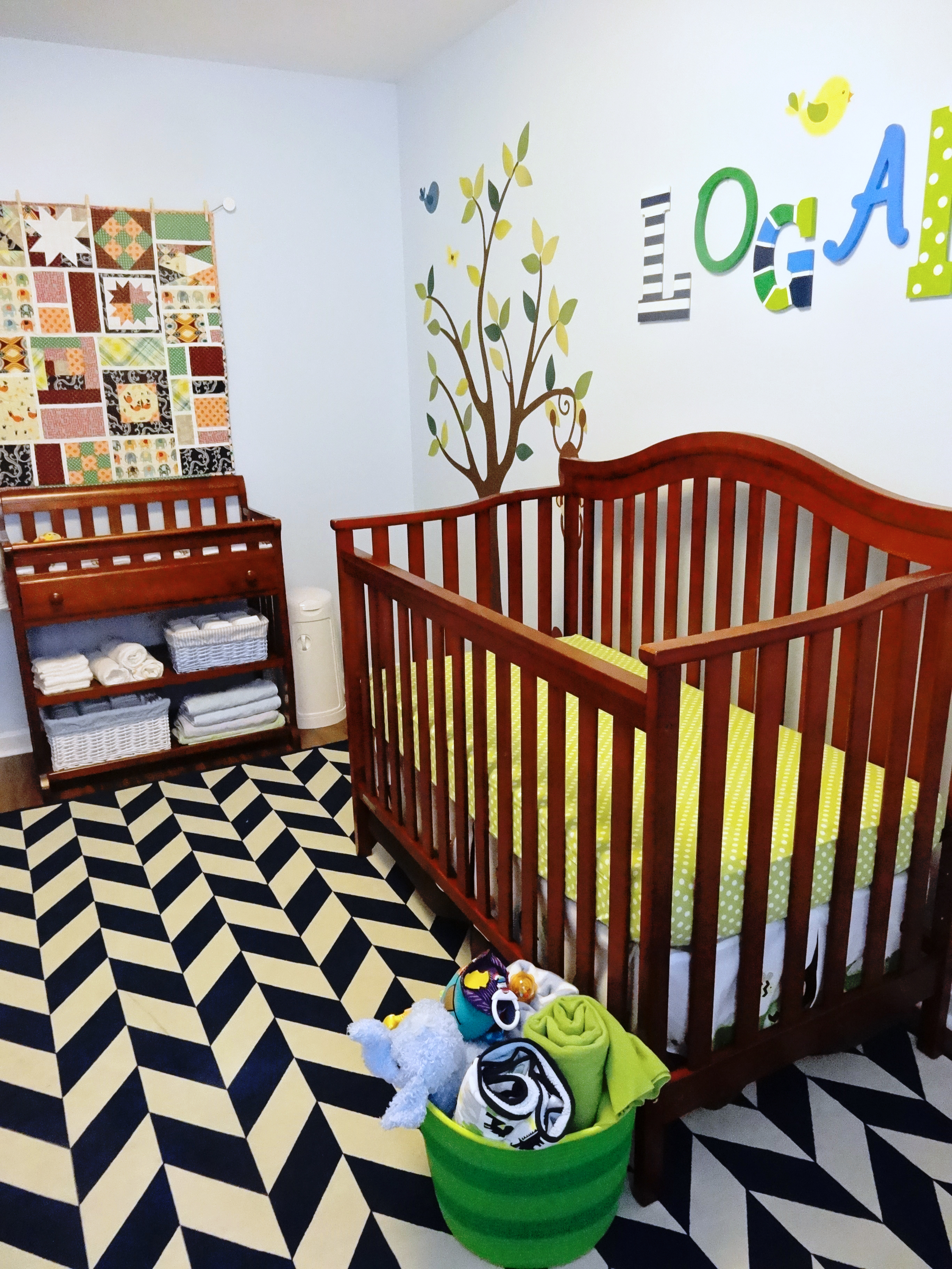 Green and Blue Jungle Themed Nursery