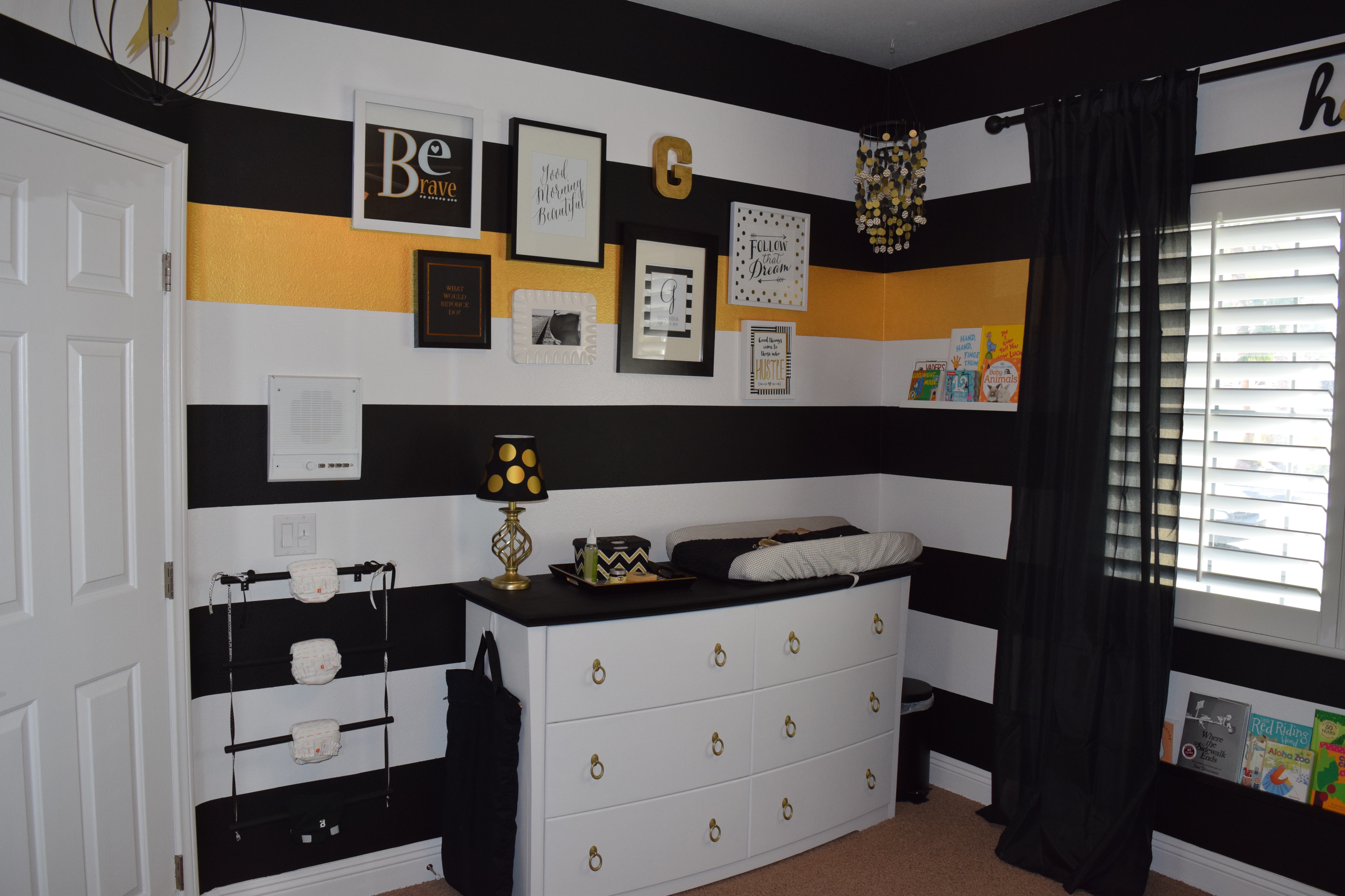 Black White and Gold Glam Nursery Project Nursery