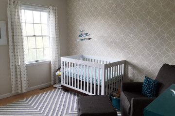 Modern Gray and Turquoise Nursery