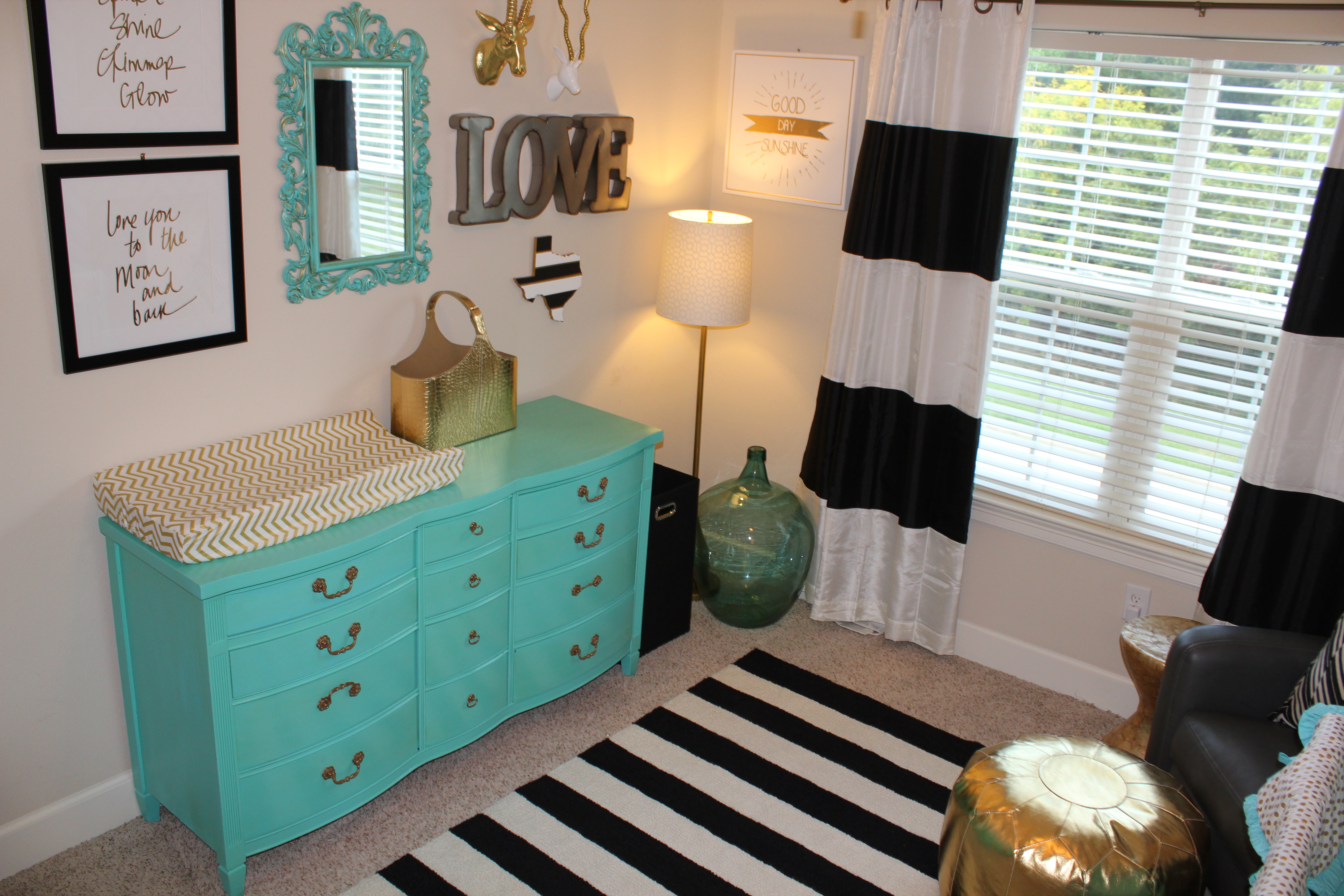 Teal Dresser/Changing Table