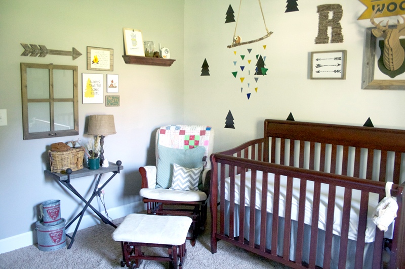 Camping themed baby store room