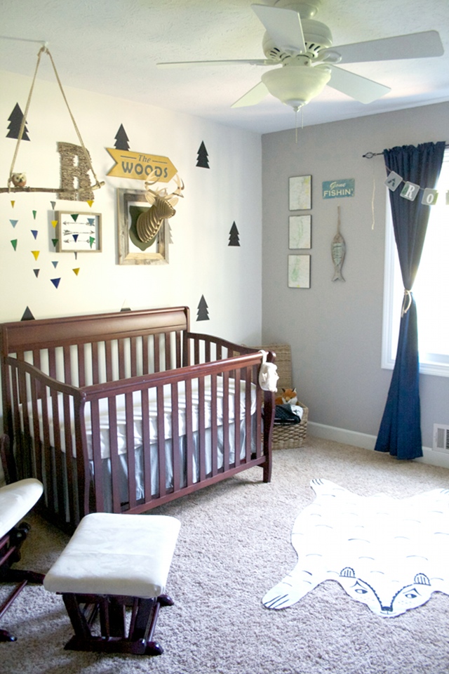 Camping themed baby hot sale room