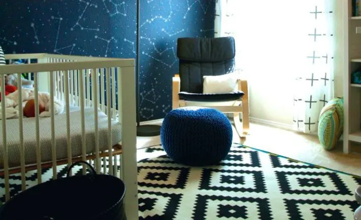 Space-Themed Nursery with Constellation Accent Wall - Project Nursery