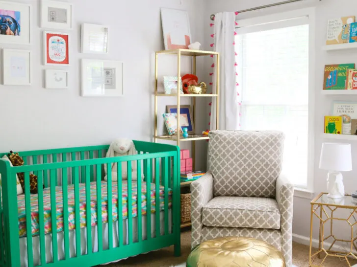Eclectic Green and Gold Girl's Nursery - Project Nursery