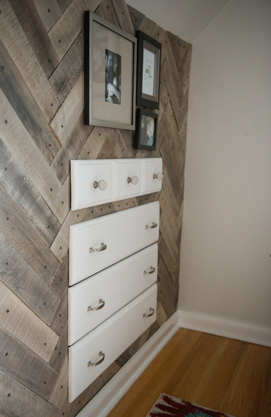 Herringbone Pallet Accent Wall - Project Nursery