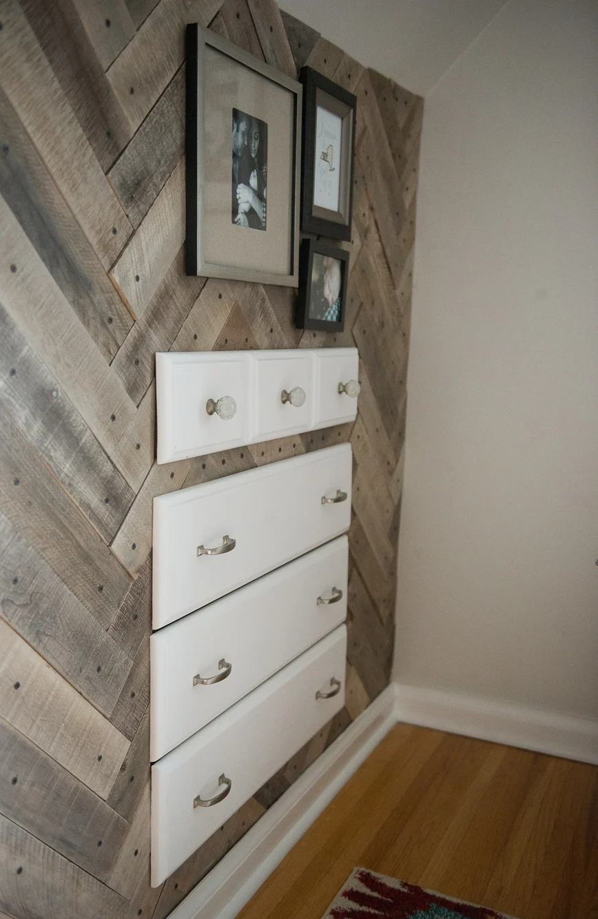 Herringbone Pallet Accent Wall - Project Nursery