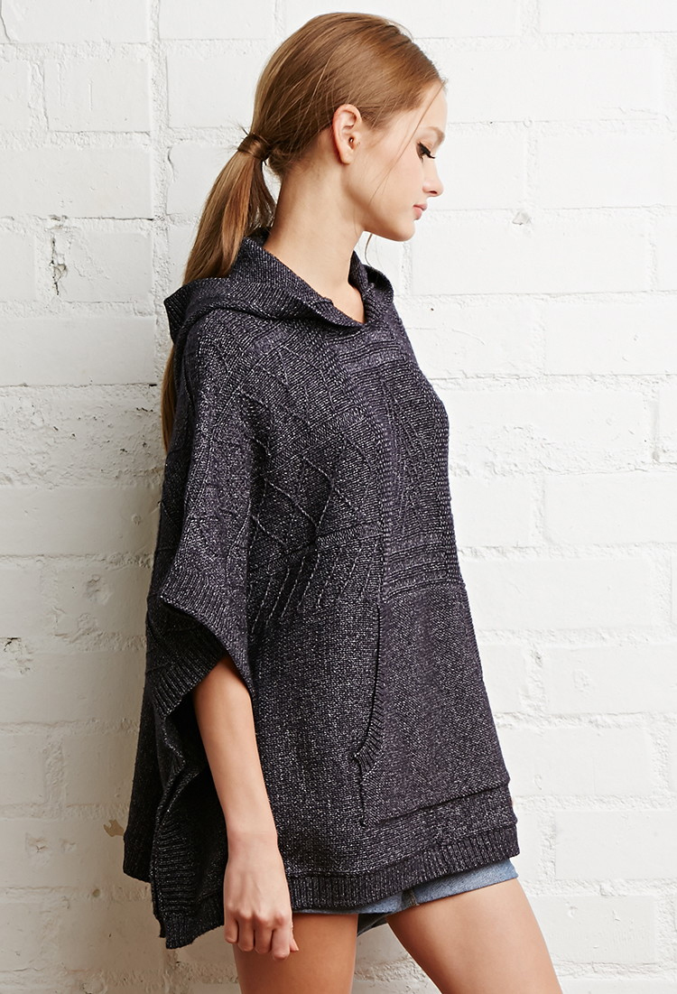Hooded Poncho Sweater from Forever 21