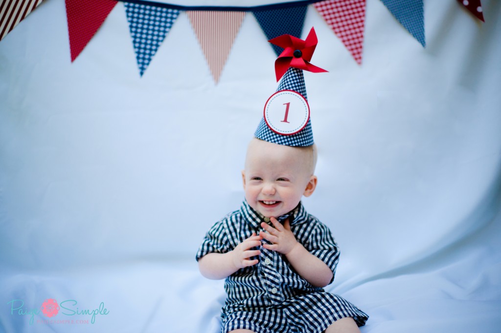 First Birthday Party Hat with Pinwheel Topper - Project Nursery