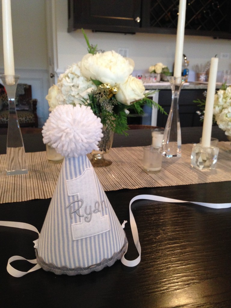 Gray Striped First Birthday Party Hat - Project Nursery