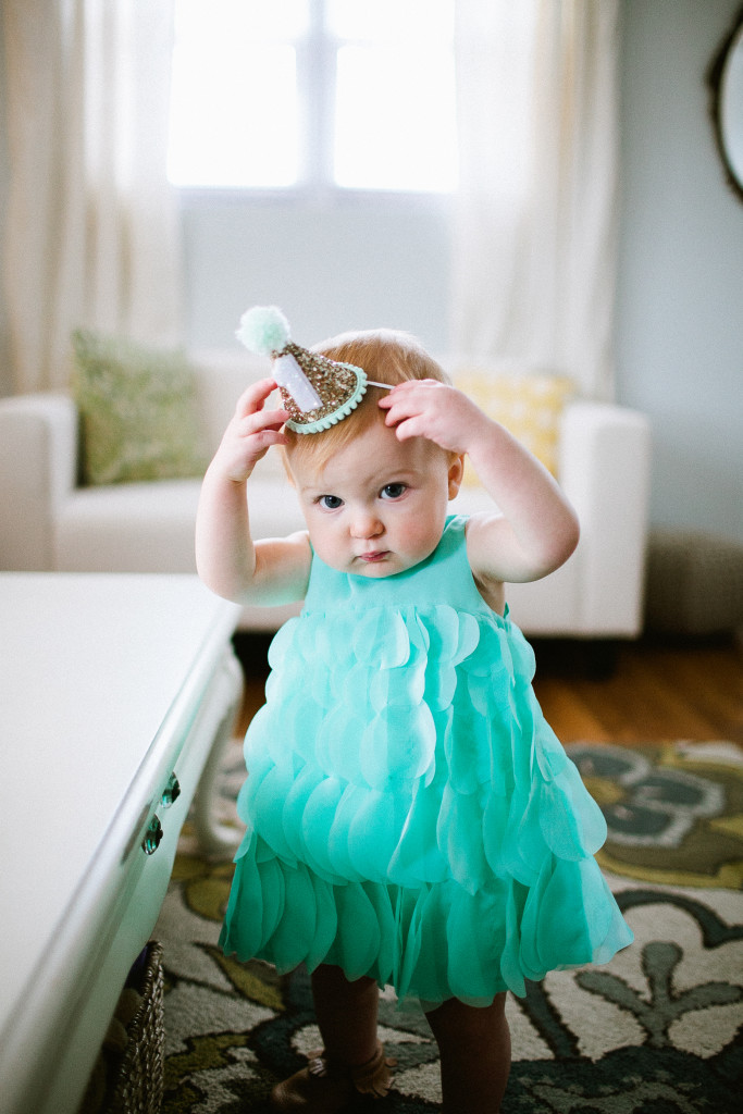 Aqua and Glitter First Birthday Party Hat - Project Nursery