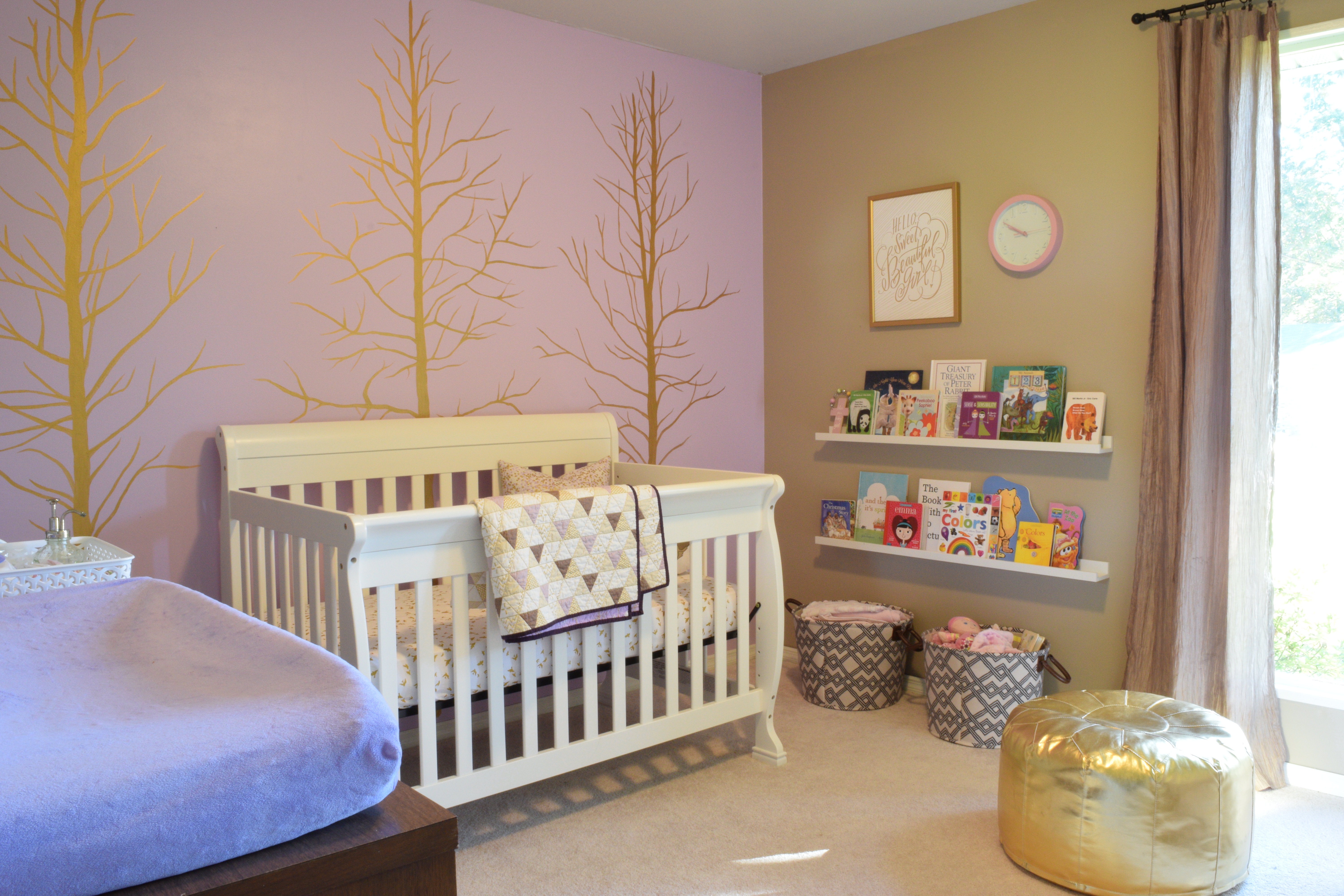 Purple and Gold Woodland Nursery