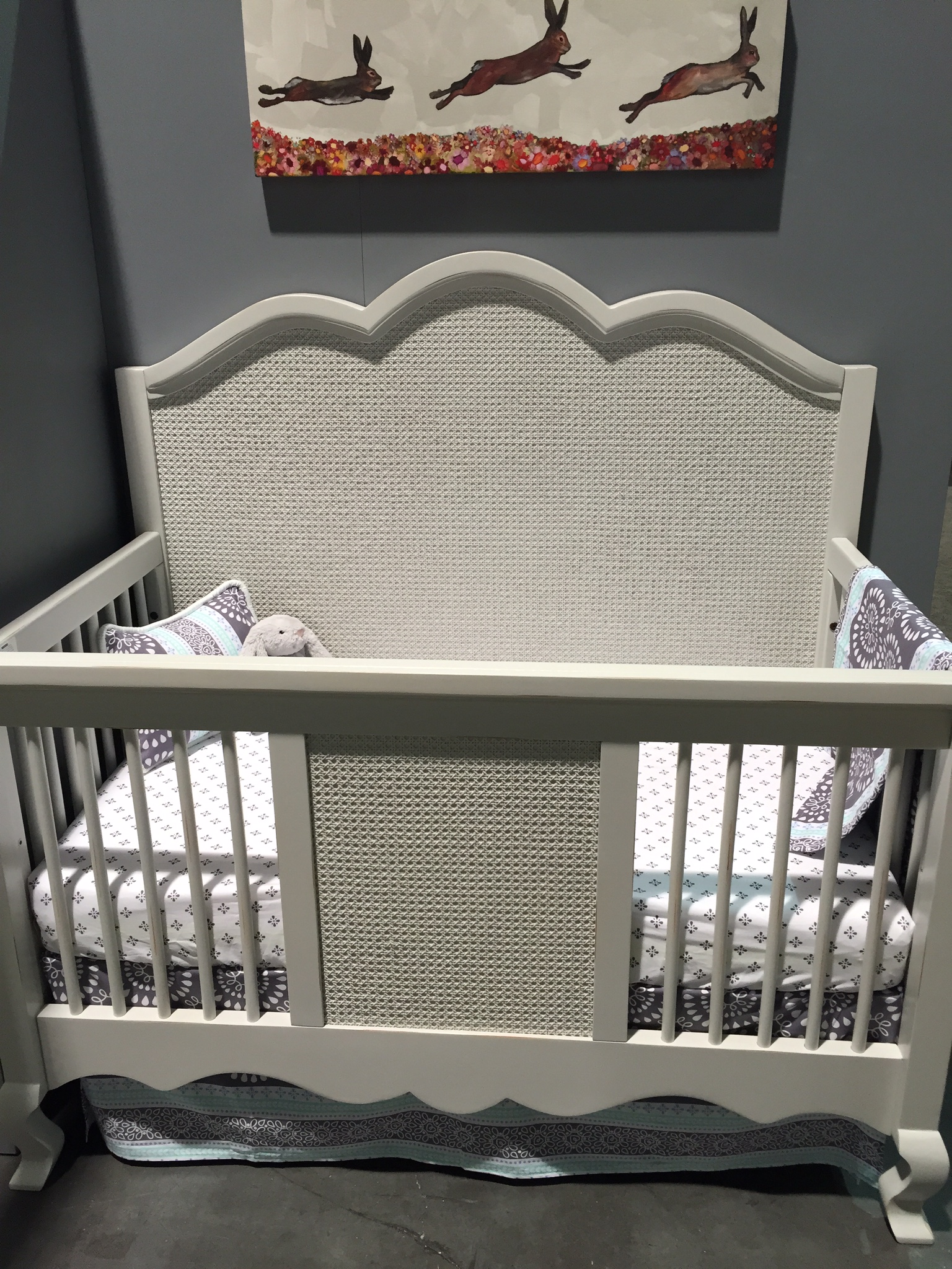 Cape Cod Crib in light gray finish