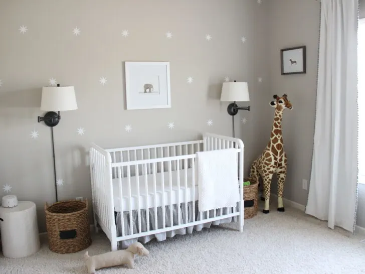 Gender Neutral Gray Zoo Themed Nursery