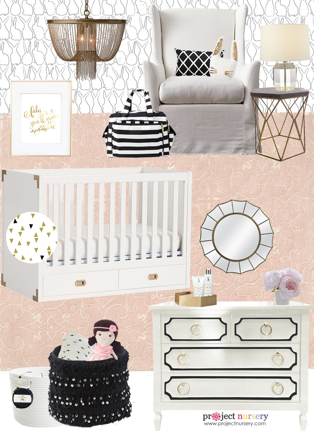Pink, Gold and Black Nursery Design - Project Nursery