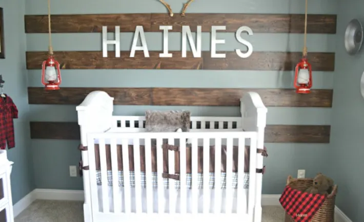 Rustic Nursery with Wood Accent Wall - Project Nursery