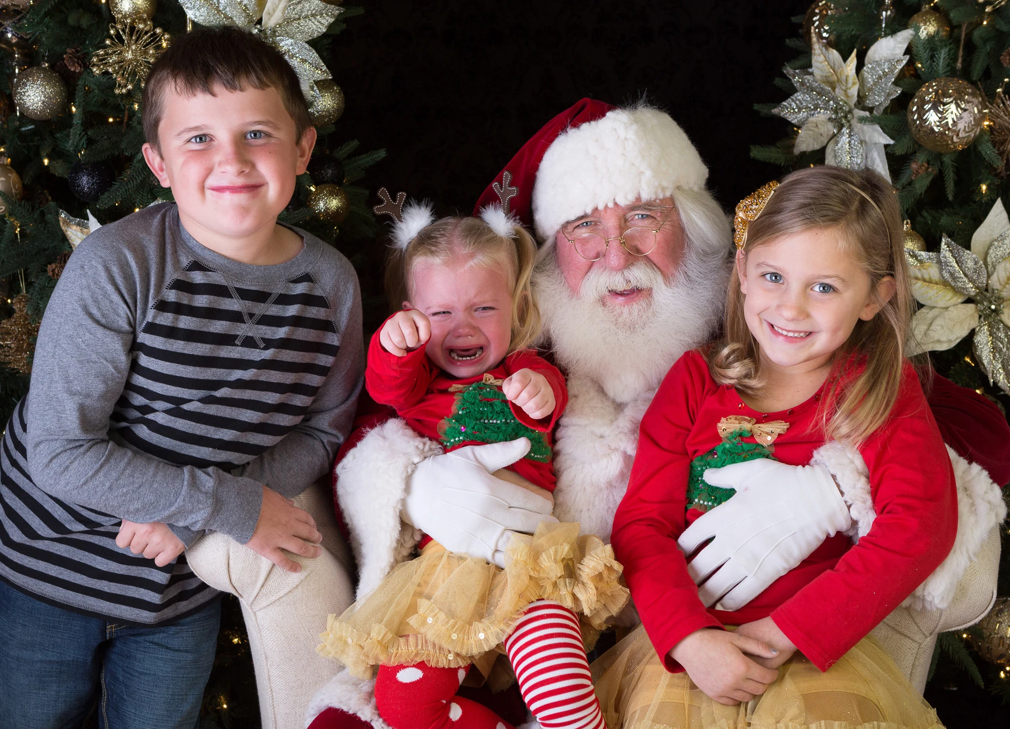 Family Holiday Card with Santa