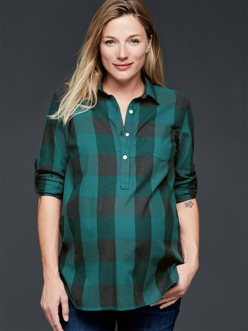 Buffalo Plaid Maternity Popover from Gap