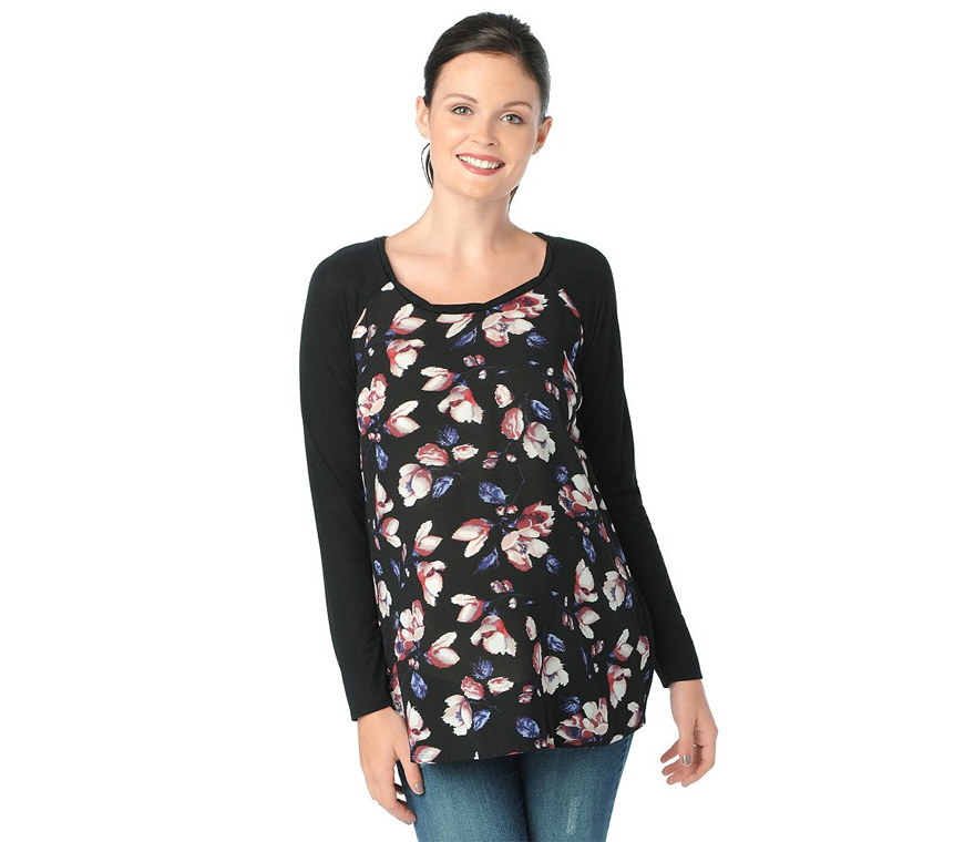 Floral Mixed-Media Maternity Top from Kohl's