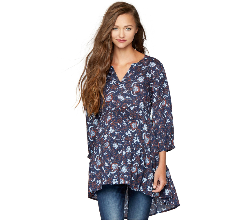 Maternity Split-Neck Floral Tunic from Macys