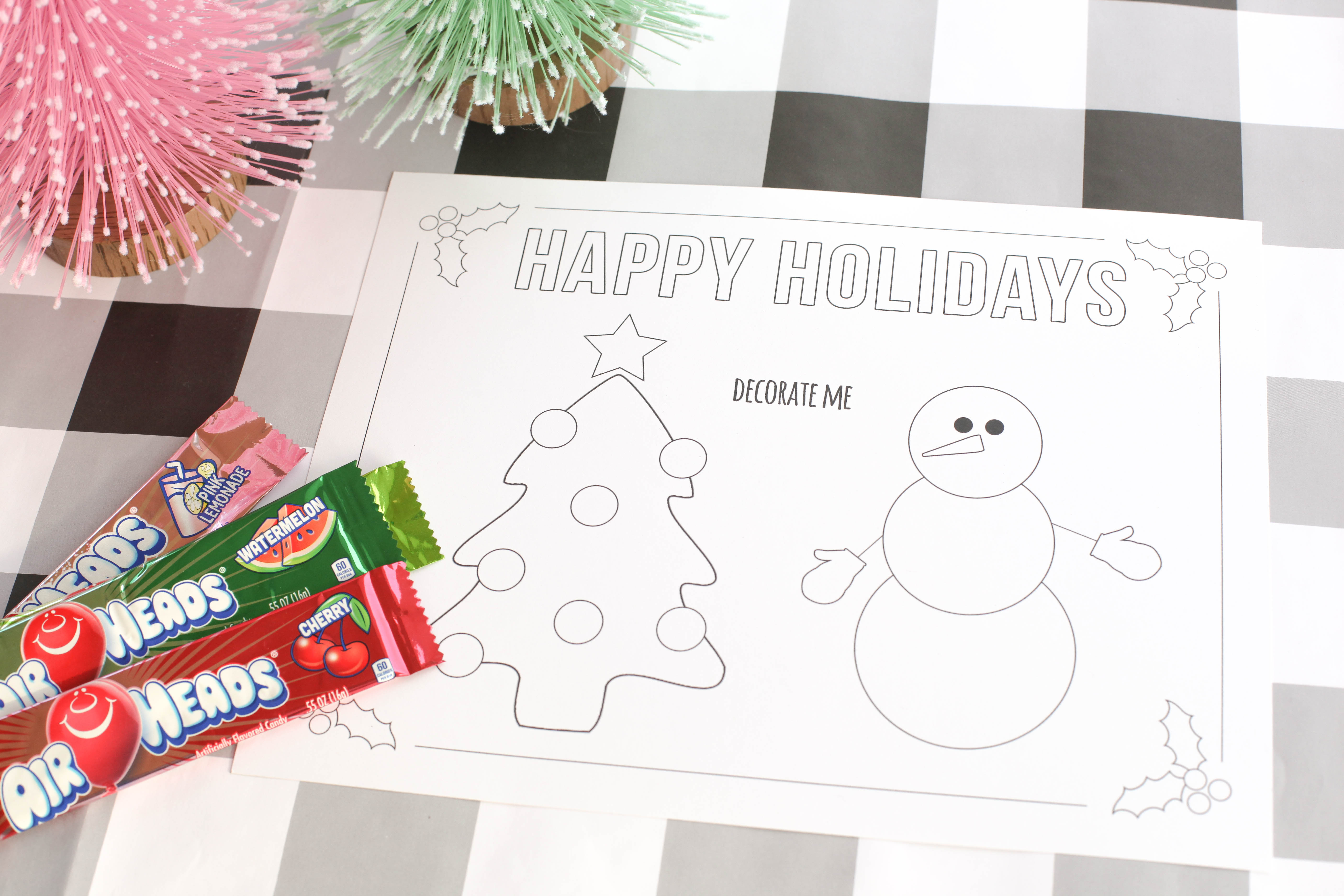 Airheads Printable Christmas Placemat