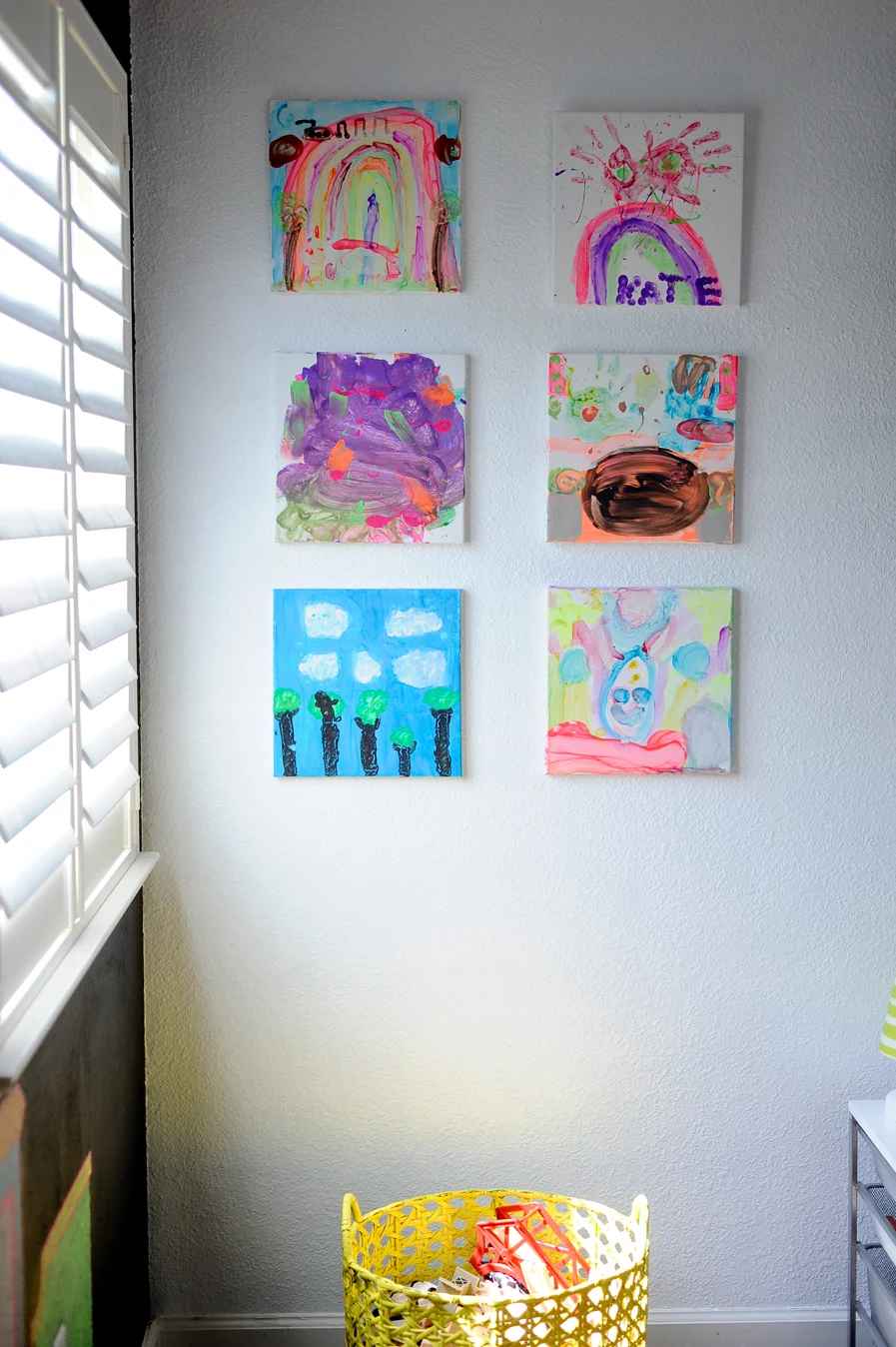 Kids Art Display in Playroom - Project Nursery