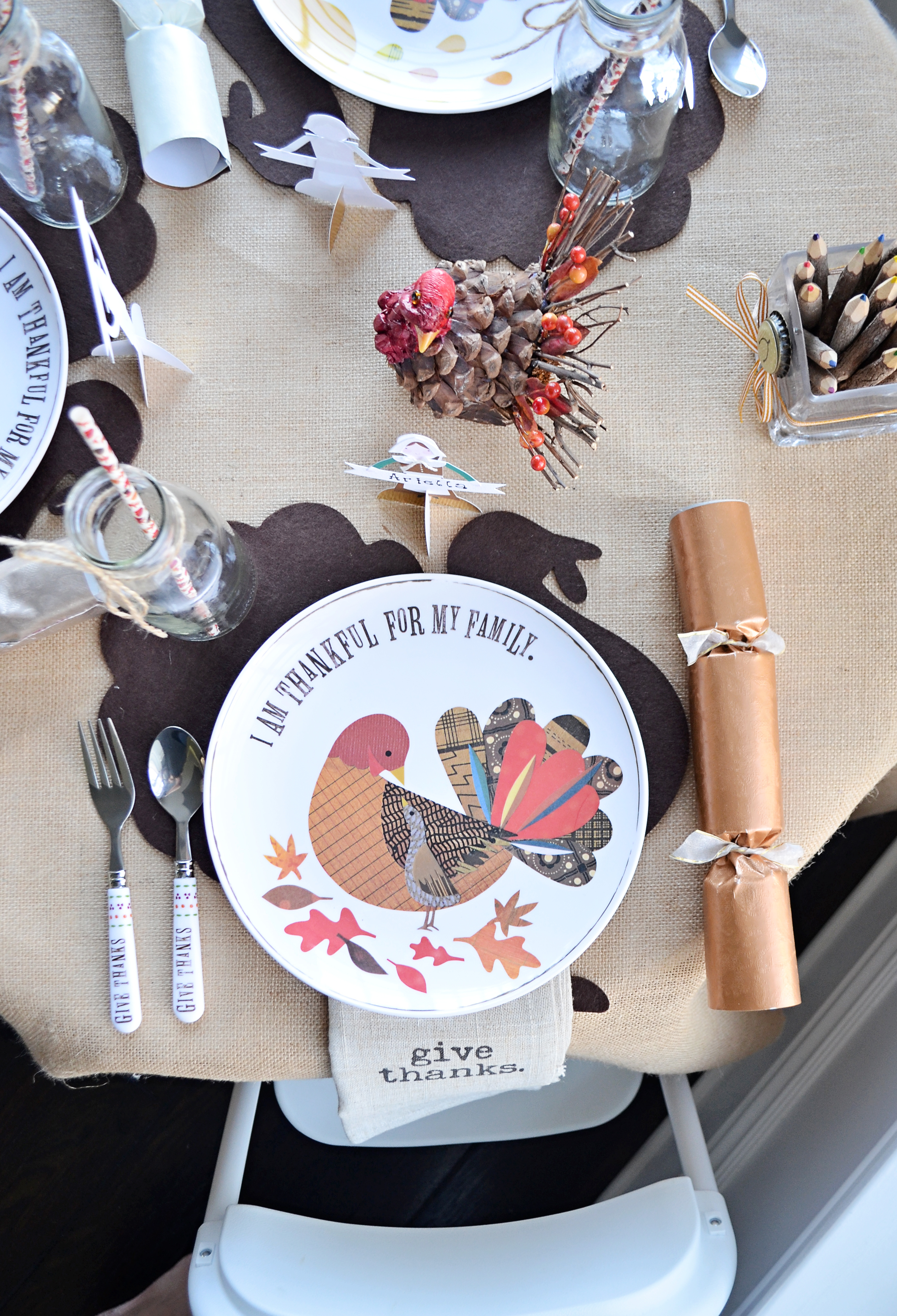 Kids Place Setting for Thanksgiving - Project Nursery