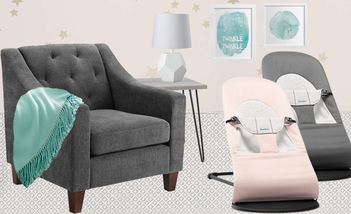 Gray, Pink and Mint Nursery Design Board - Project Nursery