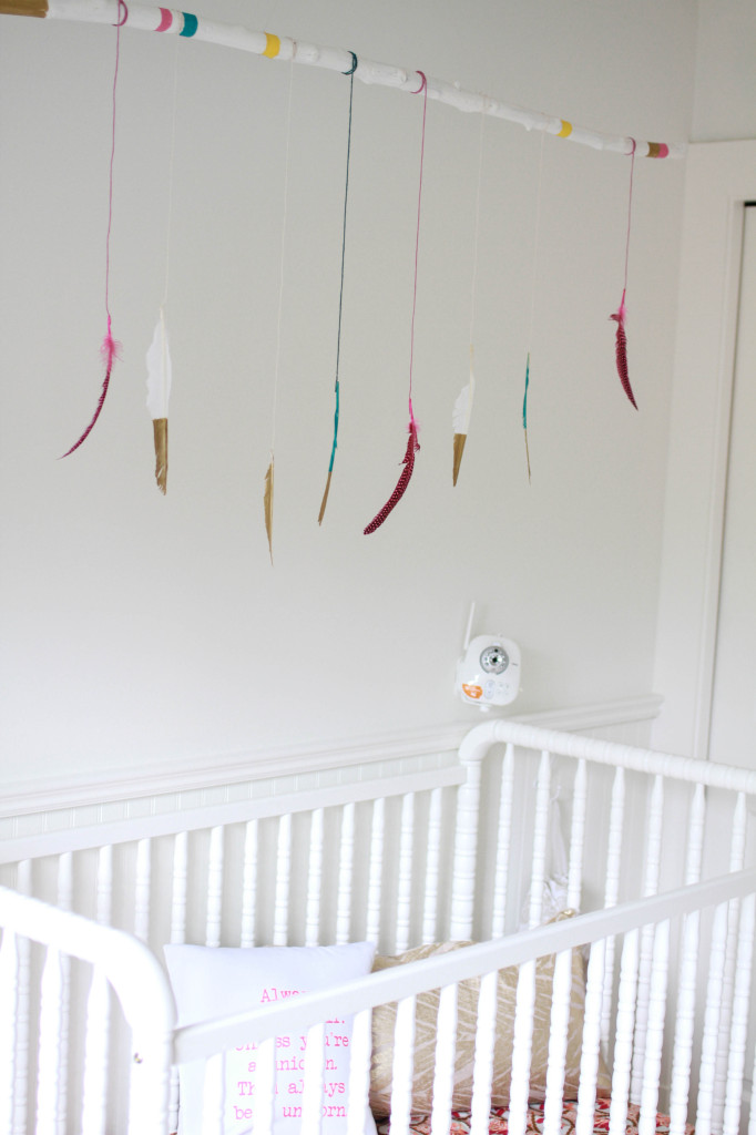 Girl's Nursery with DIY Feather Mobile - Project Nursery