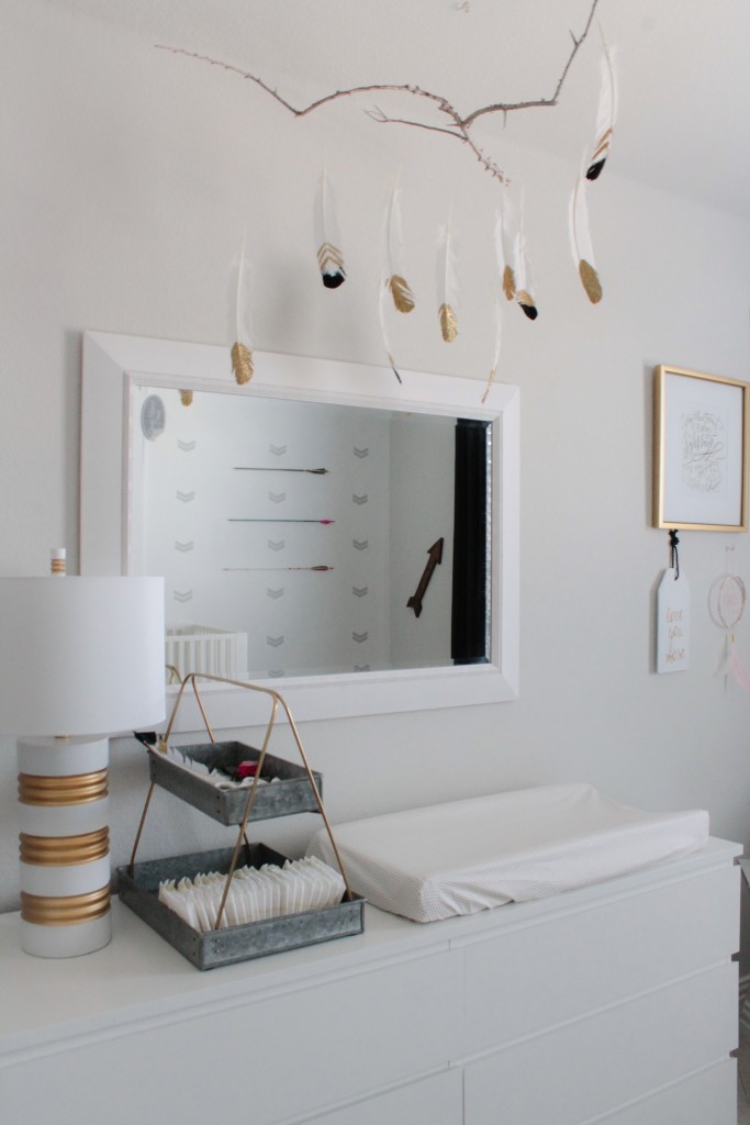 Gold Dipped Feather Mobile - Project Nursery