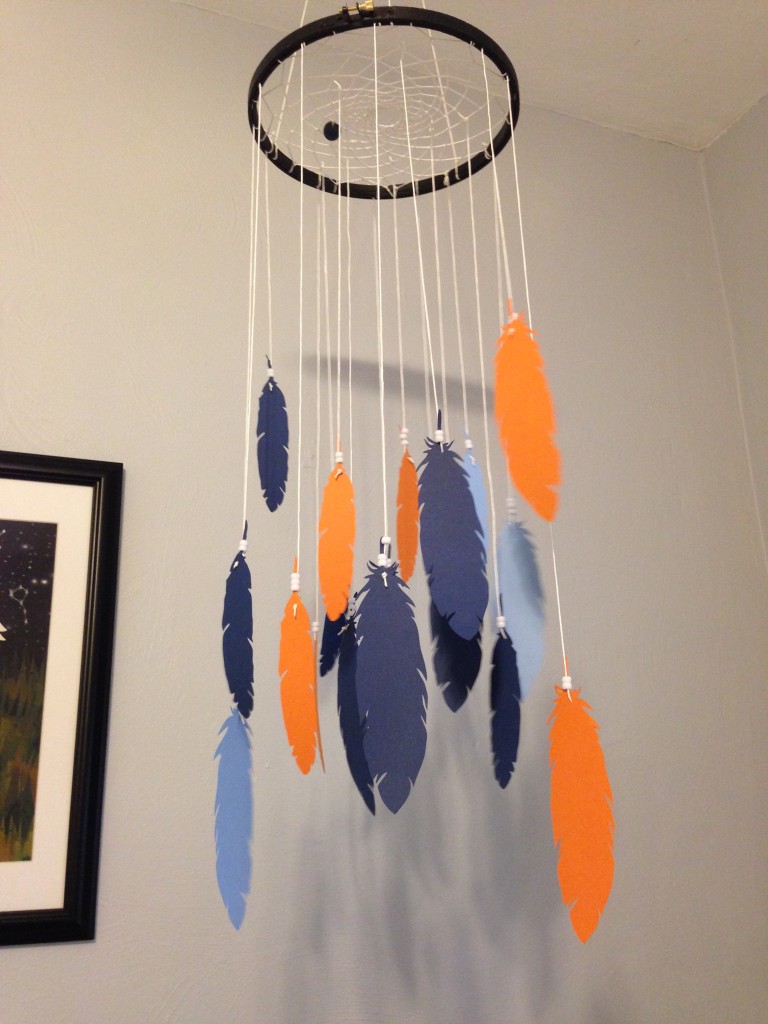 Dreamcatcher Mobile with Paper Feathers - Project Nursery