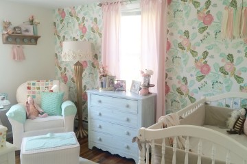 Shabby Chic Mint, Pink and Gold Nursery