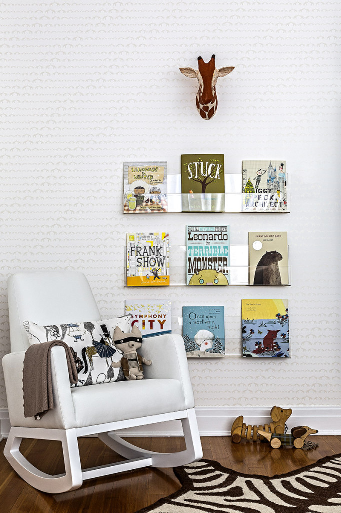 Modern Reading Nook with Acrylic Book Ledges - Project Nursery