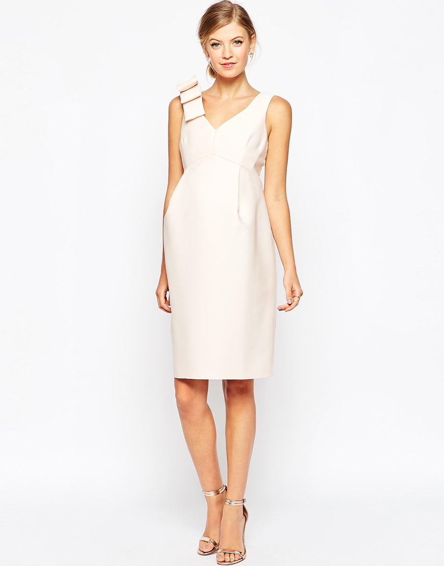 Maternity Pencil Dress with Bow Detail from ASOS