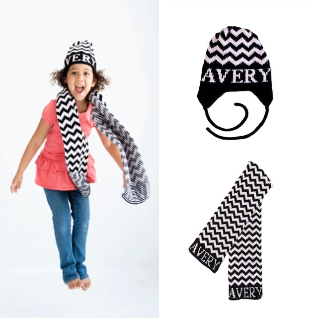 Chevron Personalized Hat and Scarf - The Project Nursery Shop