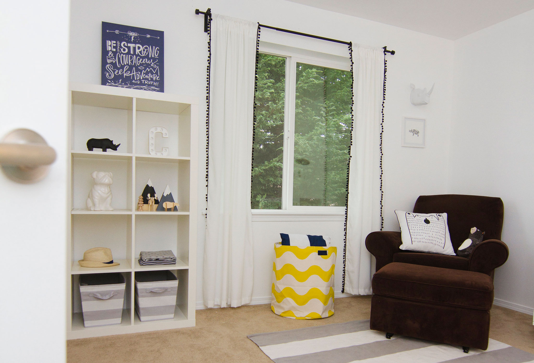 Gray and White Nursery with Pops of Color