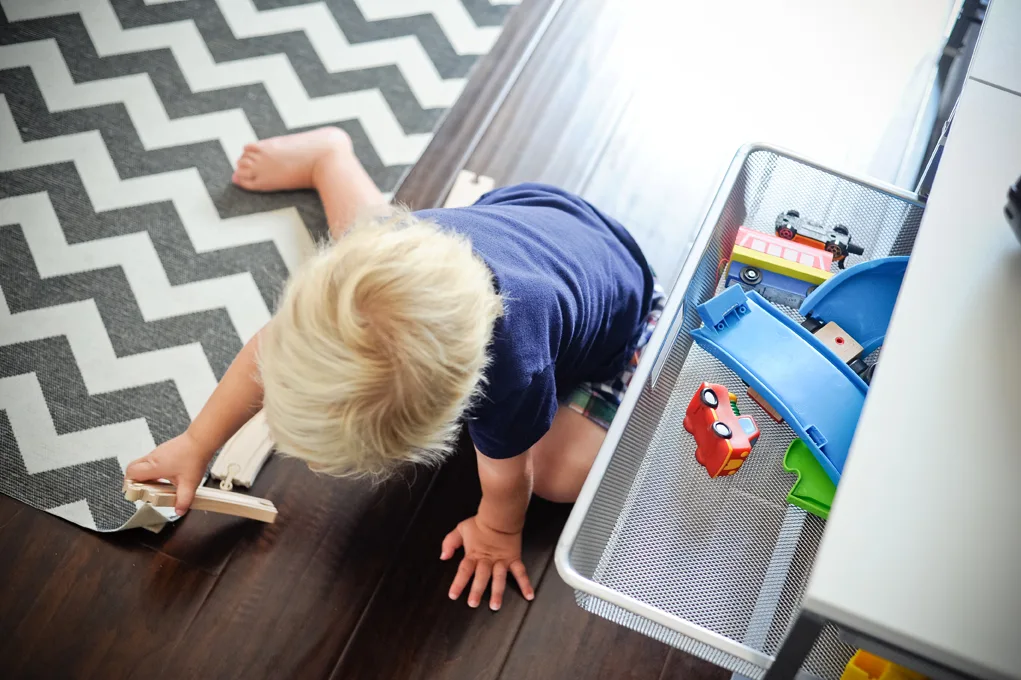 Elfa Shelving System for Playroom Storage - Project Nursery