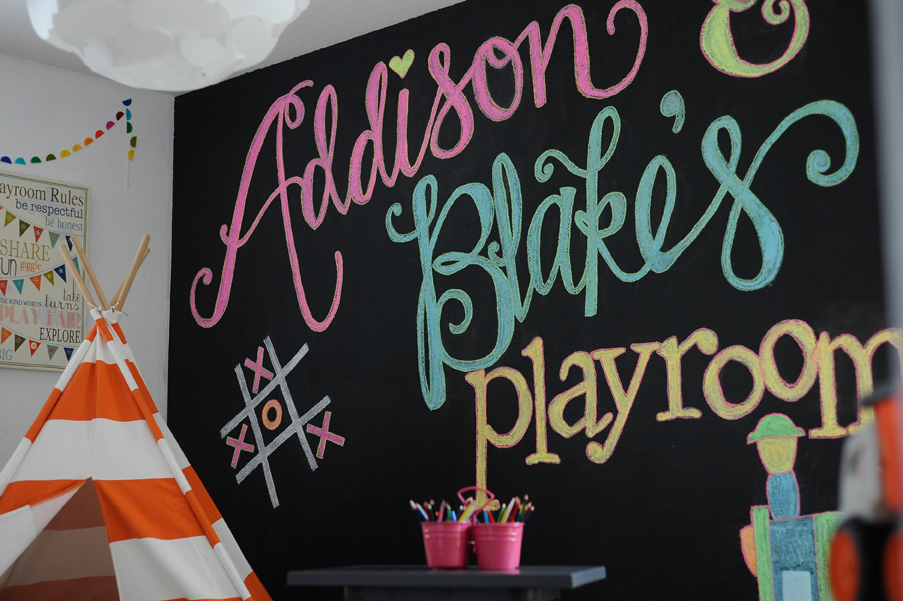 Chalkboard Wall in Playroom