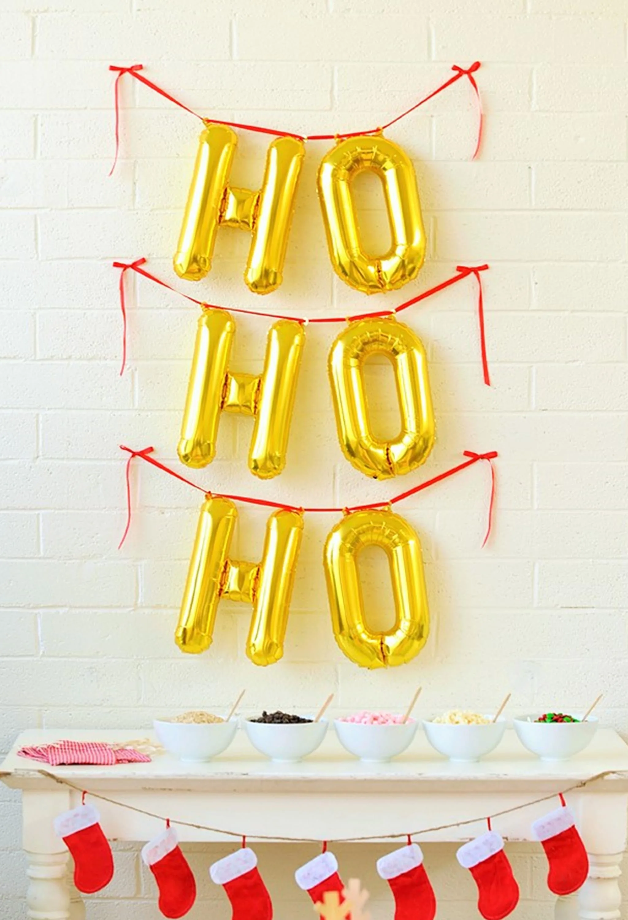 Ho Ho Ho Gold Foil Balloons