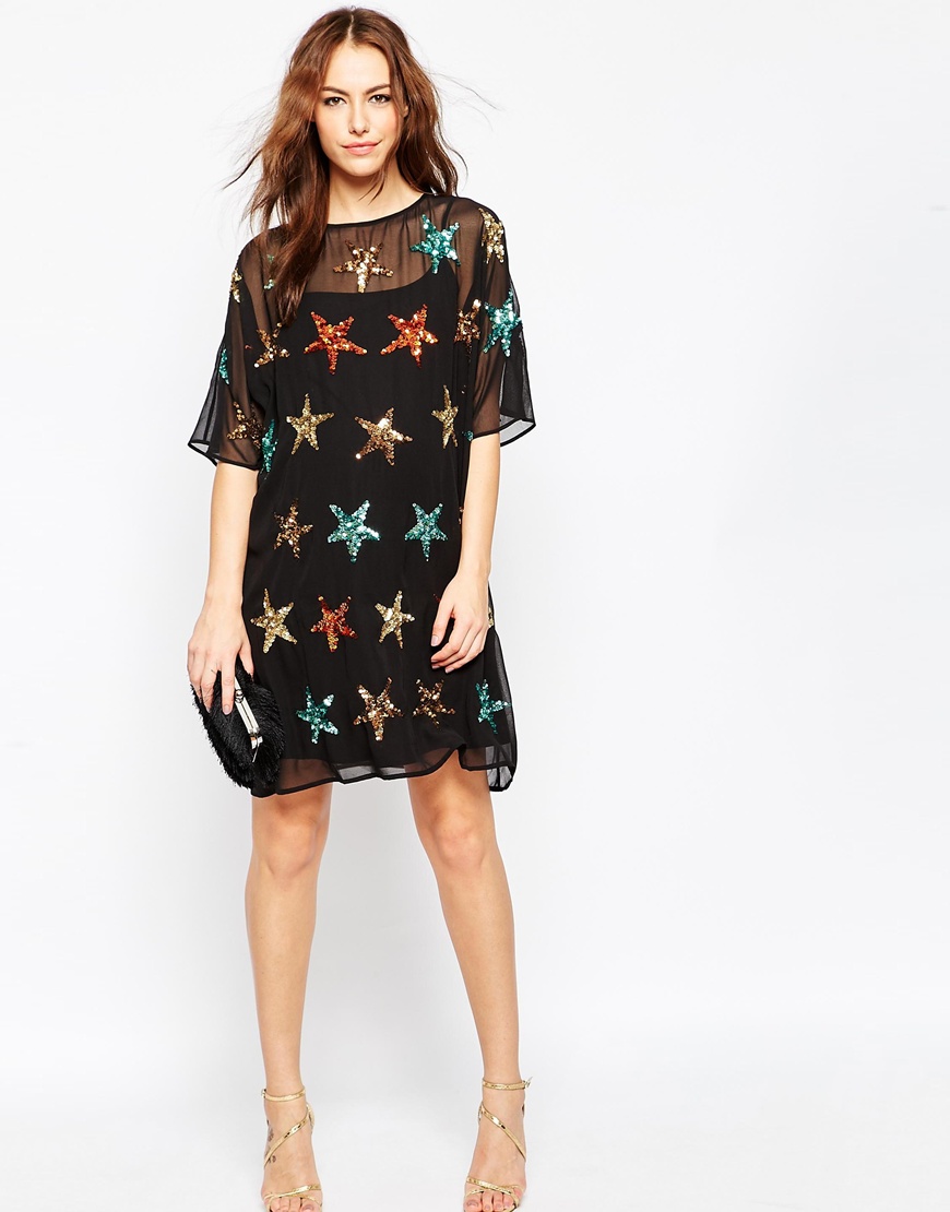 Maternity Shift Dress with Star Embellishment from ASOS