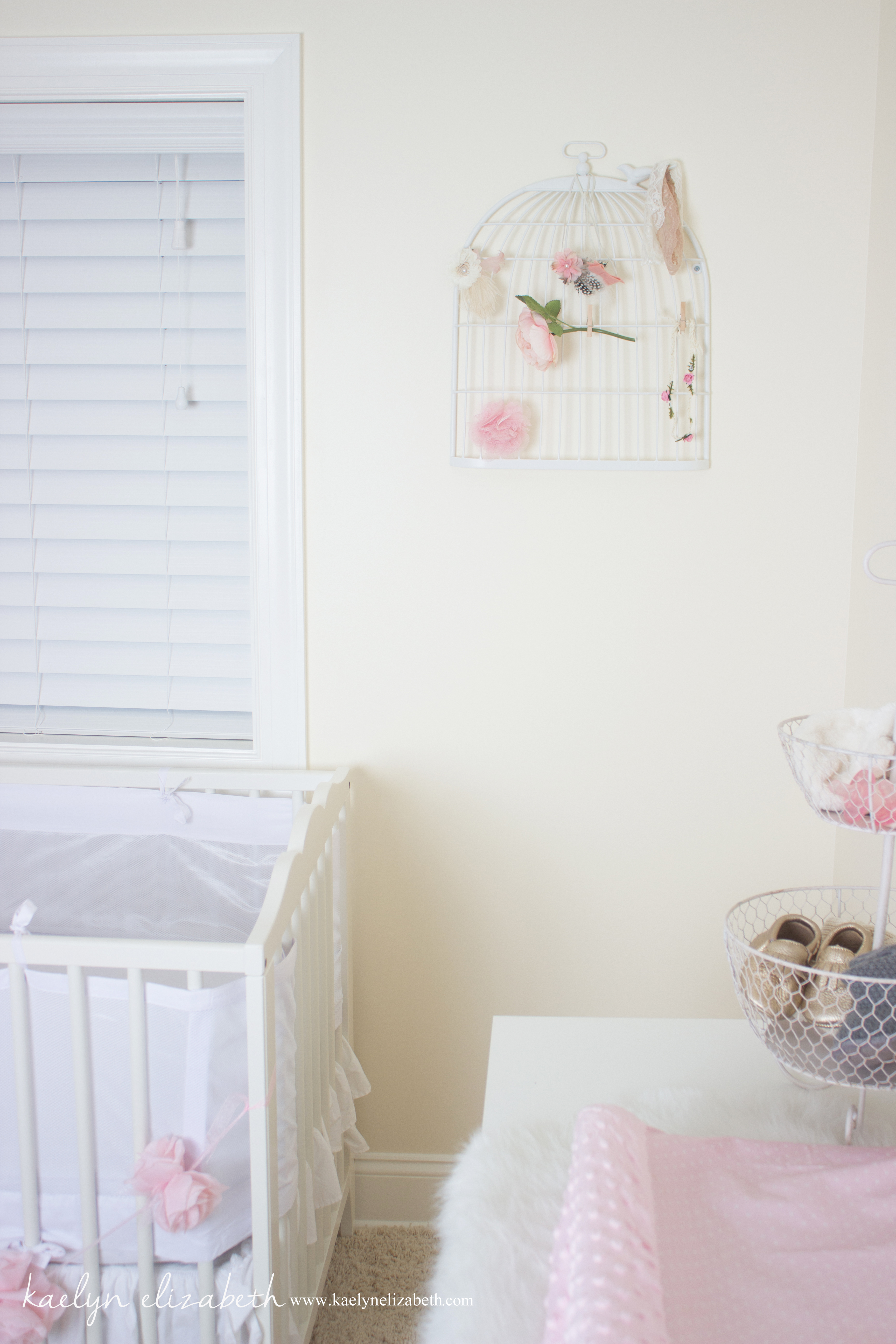 Bird Cage in this Shabby-Chic Feminine Nursery