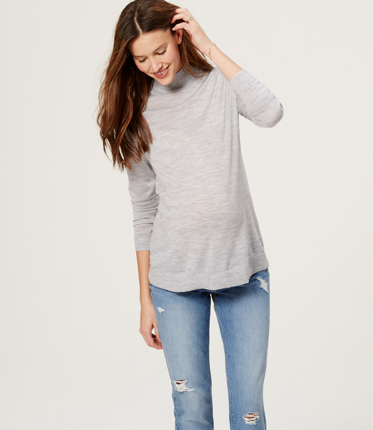 Maternity Button Back Turtleneck Sweater from LOFT