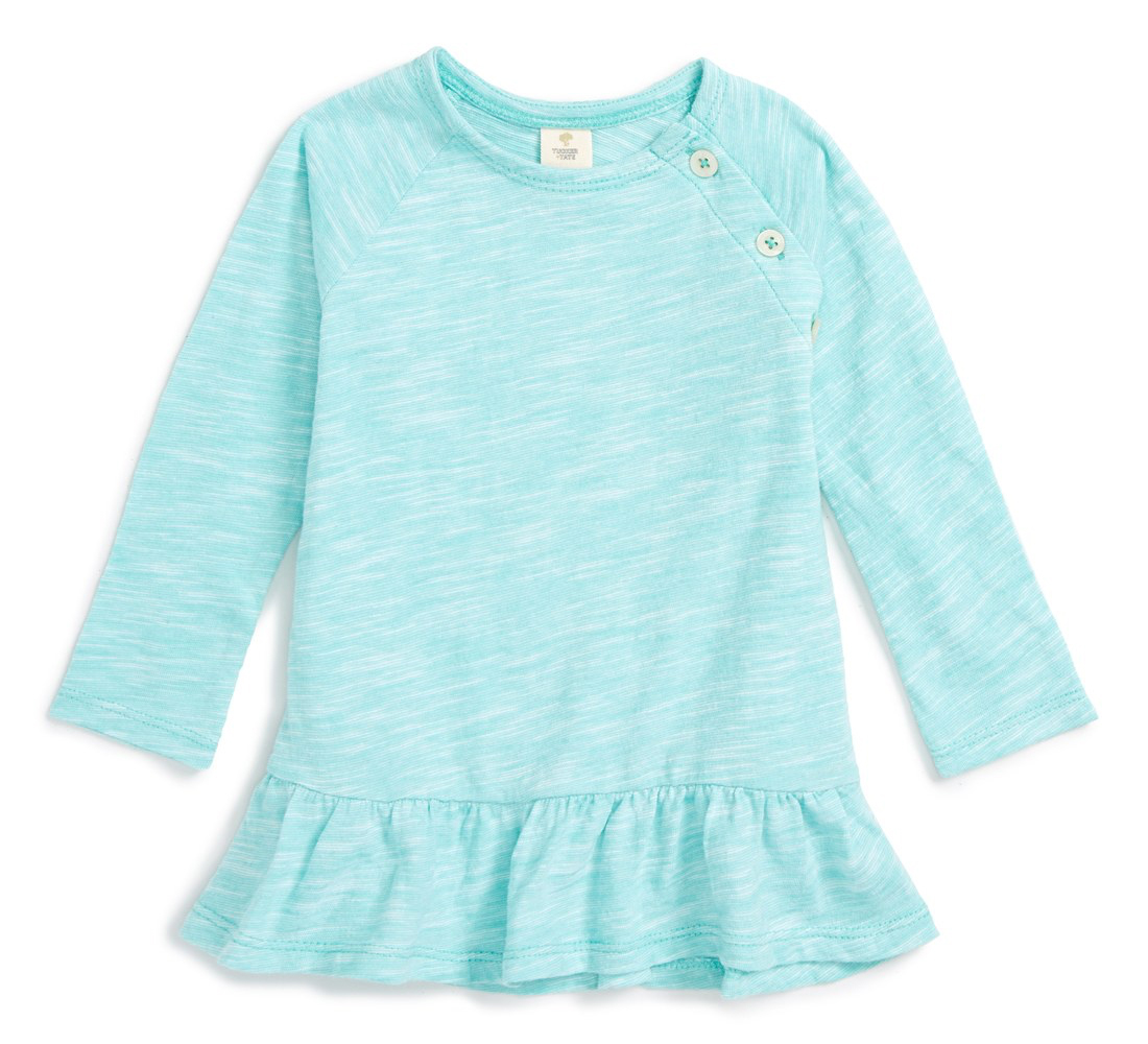 Baby Girl Space Dye Ruffle Hem Top from Nordstrom