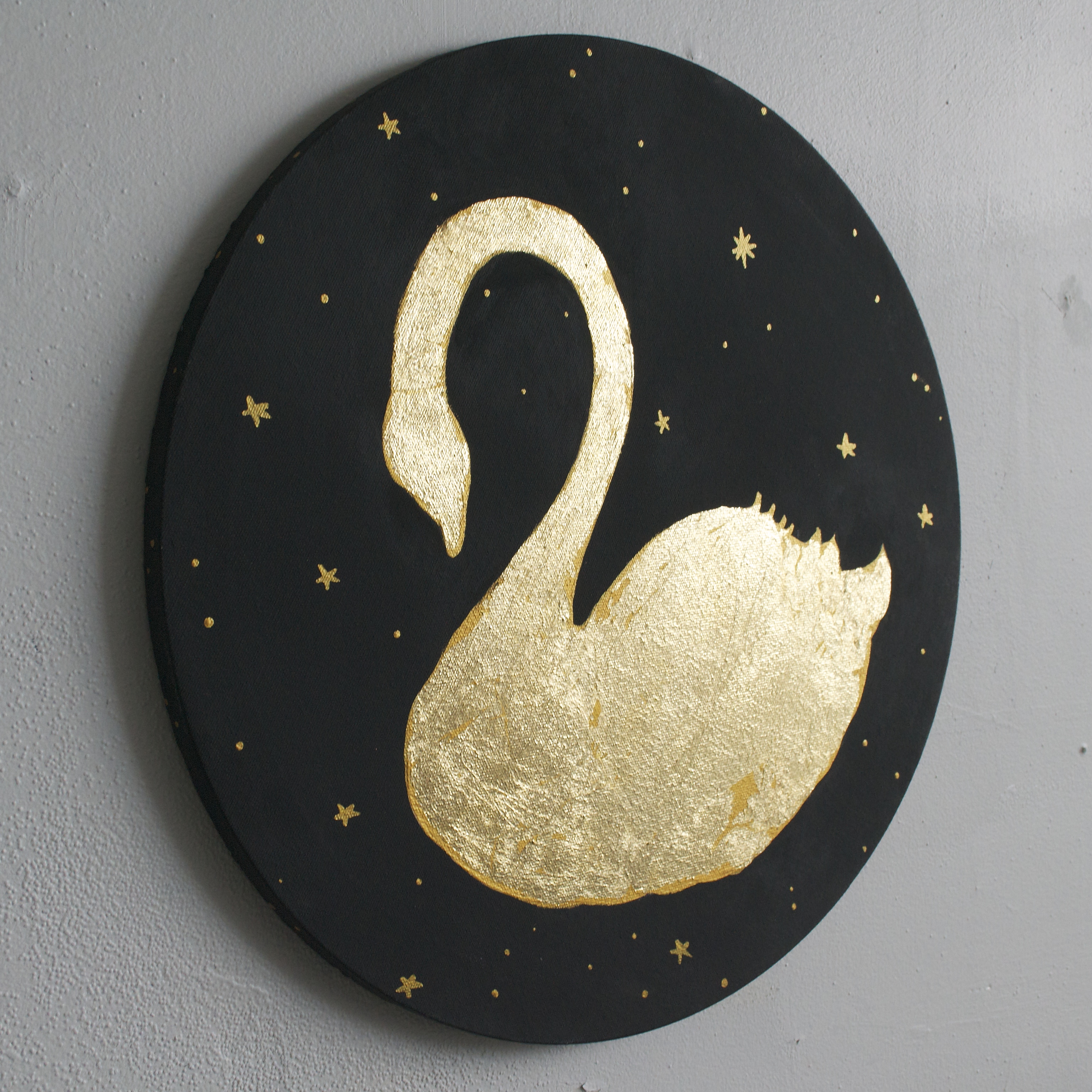 Gold Leaf Swan Nursery Artwork