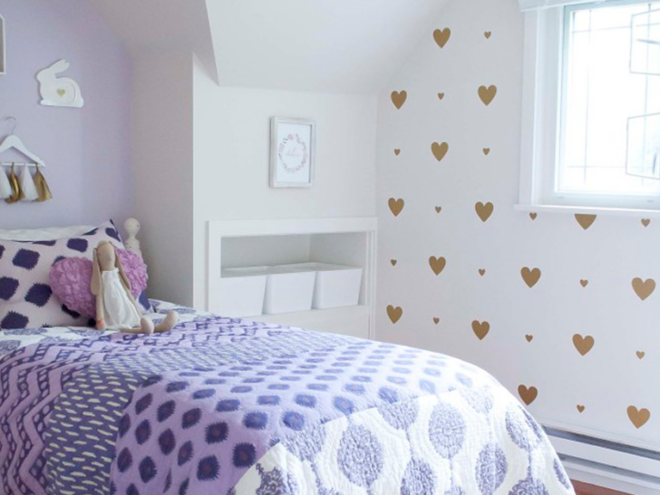 Gold Heart Decal Wall