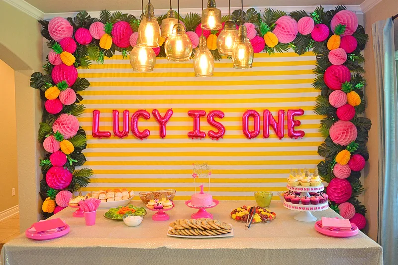 Pink and Yellow Pineapple Birthday Party - Project Nursery