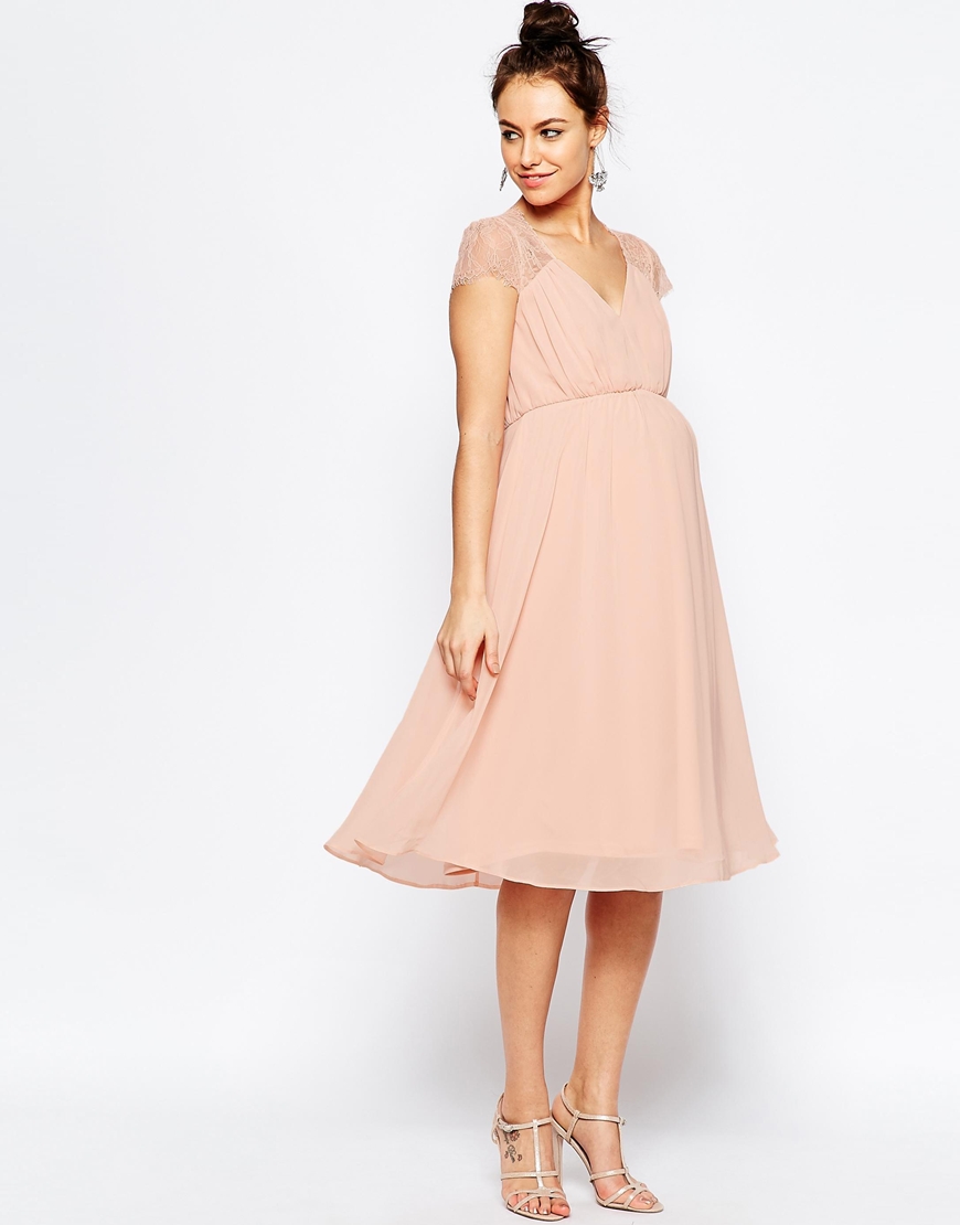 Maternity Lace Midi Dress from ASOS