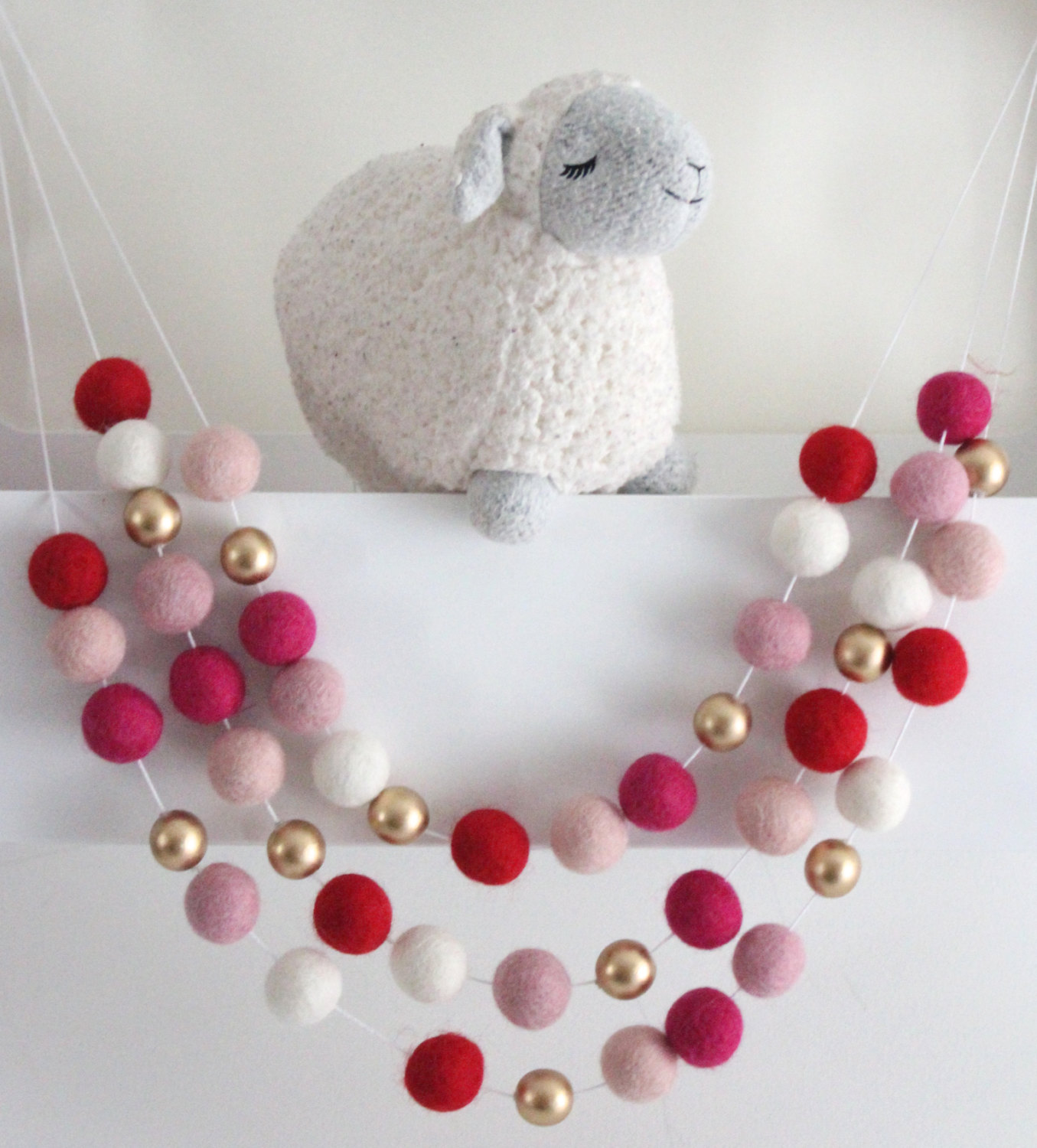 Felt Ball Garland from Sheep Farm Felt on Etsy