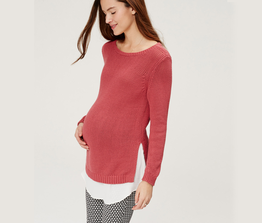 Maternity Chunky Two-in-One Sweater from LOFT
